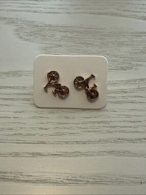 Fossil Rose Gold Bicycle Stud Earrings